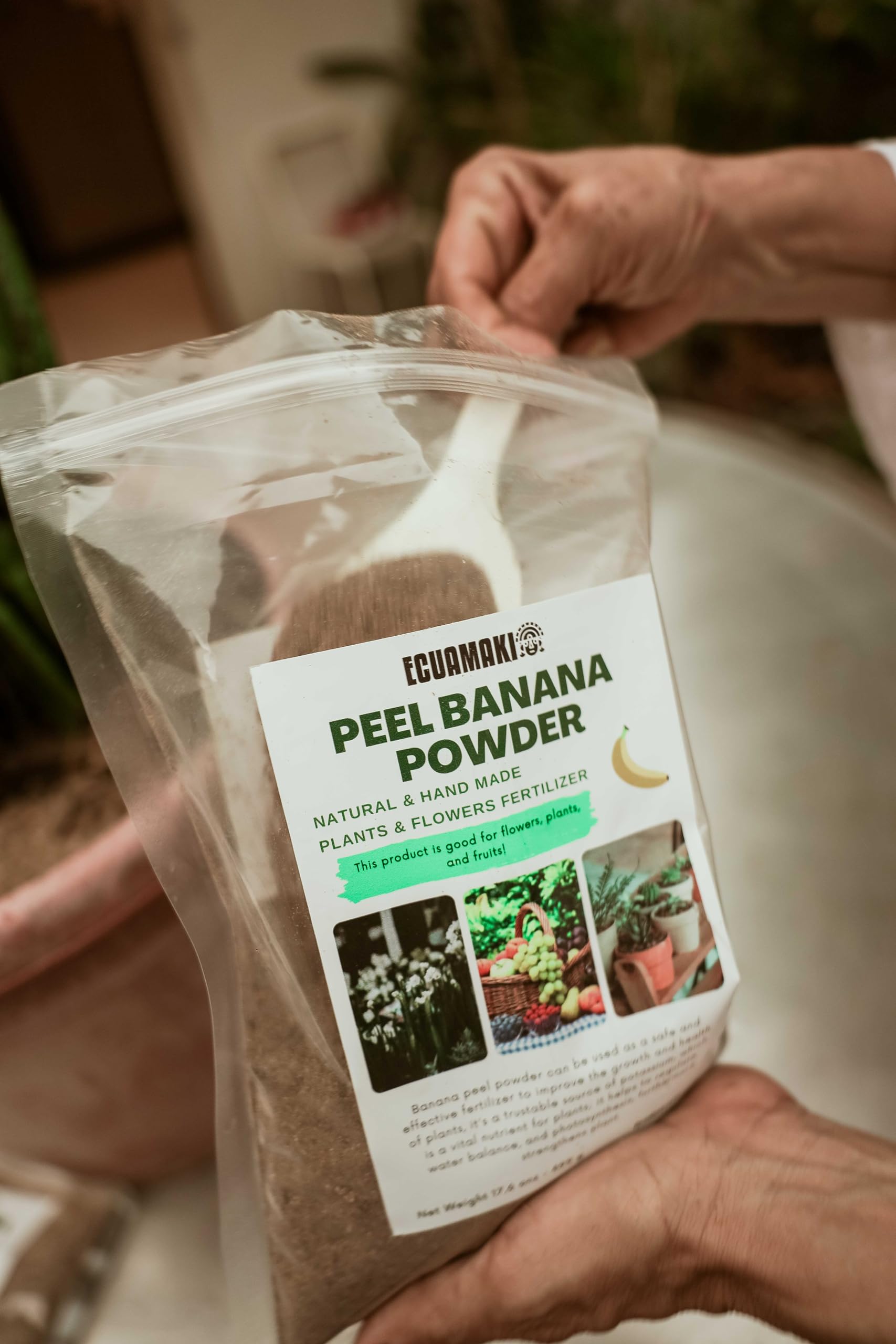 Fertilizante en polvo de cáscara de plátano (500 g)
